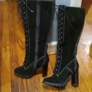 Black lace up boots